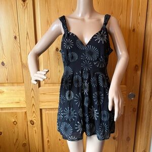 Vintage Y2K New York & Company Mesh Tunic Top Babydoll Size M Black
